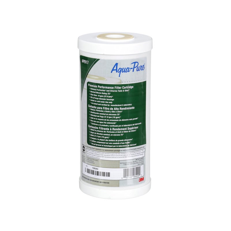 Aqua pure 3M Aqua-Pure Whole House Replacement Water Filter Cartridge AP817, for use with AP801 Housing, 25 Micron, Reduces Chlorine, Taste and Odor - Image 1